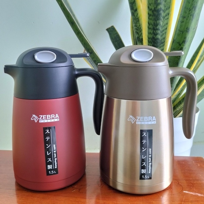 Smart III 2L Zebra Thailand กระติกน้ําร้อนสแตนเลสมีหูจับและจุกเท 112950 สีทองสัมฤทธิ์