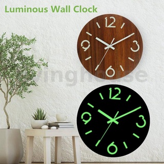 12Inch Luminous Wooden Quartz Wall Clock Modern Home Living Room Watch Decor