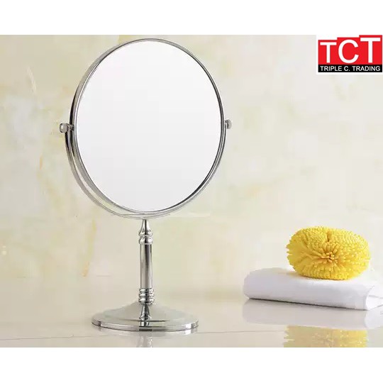กระจกเงากระจกแต่งหน้า กระจกสองด้าน ขยาย 3 เท่า(ด้านเดียว) ขนาด 8 นิ้ว Cosmetic miror
