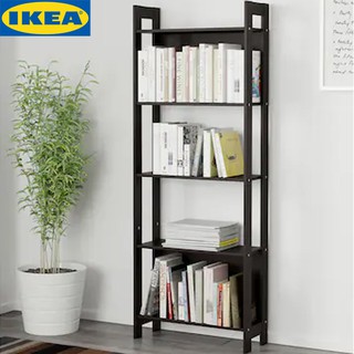 IKEA LAIVA ไลว่า ชั้นหนังสือ ชั้นวางของ สีน้ำตาลดำ ขนาด 24x62x165 ซม.