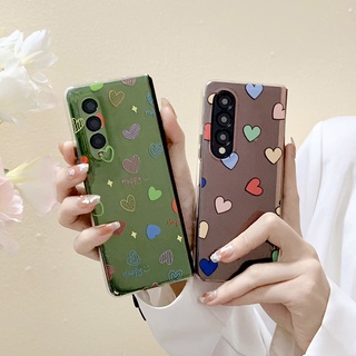 เคสโทรศัพท์มือถือ แบบนิ่ม ลายหัวใจ สีสันสดใส สําหรับ Samsung Galaxy Z Fold 4 Z Fold 3 lamination Z Fold 4