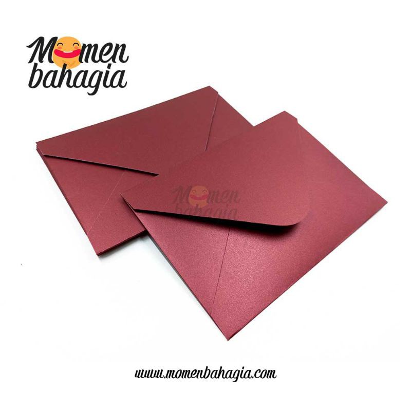ซอง A5 หนาพรีเมี่ยม Jasmine Red Maroon 16x22 โค้งมน