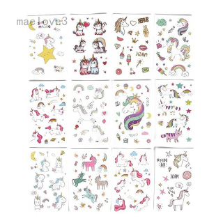 Waterproof Temporary Fake Tattoo Stickers Unicorn Horse Cartoon Design Kids Body Art Make Up Tools