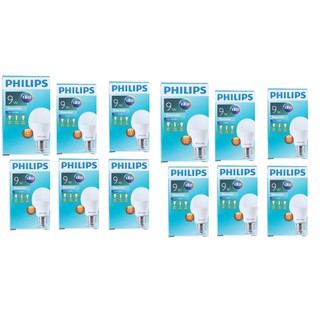 Philips หลอดไฟ LEDBulb 9W Essential CoolDaylight แสงขาวเดย์ไลท์ ขั้วเกลียว E27( 12หลอด ) 1ชุด