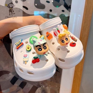 🔥จิ๊บบิทตัวติดรองเท้ามีรู รูปแบบการ์ตูน ตัวติดรองเท้า crocs DIY ตุ๊กตาติดรองเท้า  ตกแต่งสวยงาม สไตล์น่ารัก