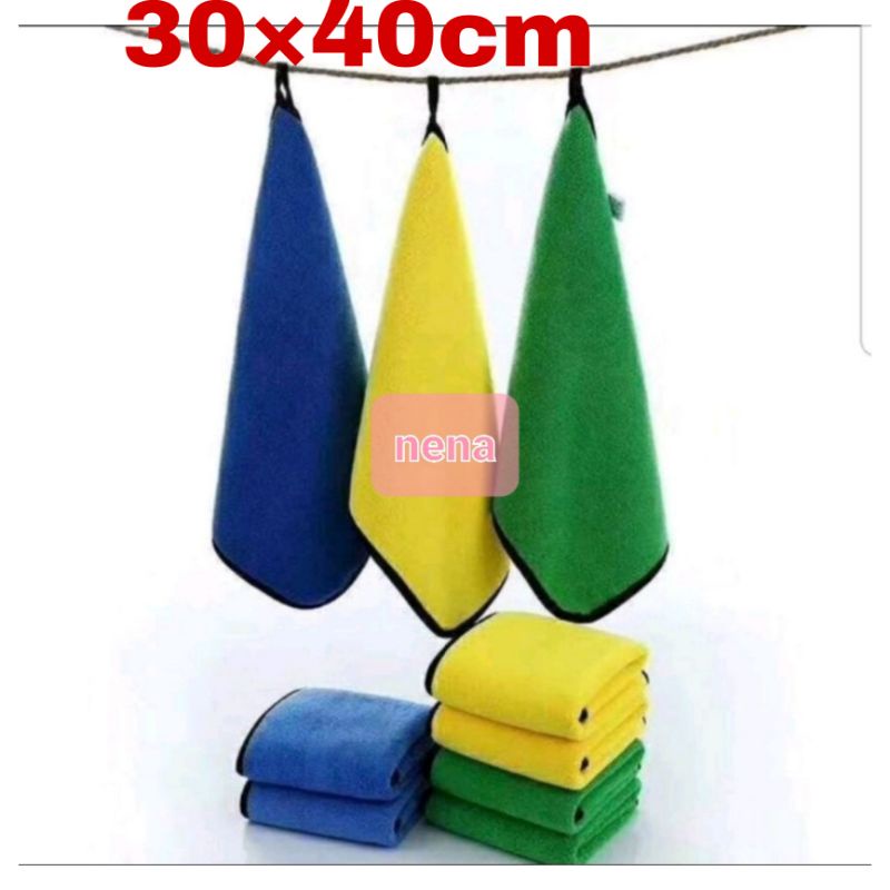 ผ้าไมโครไฟเบอร์ 4D  ขนาด30×40cm ผ้าเนุ่มมาก เช็ดรถ ความแน่นเส้นใย 800gsm เส้นใยทอถี่และหนาพิเศษ ขอบนุ่ม  ซับน้ำดีเยี่ยม