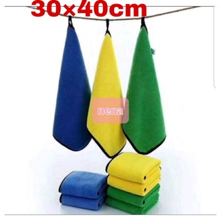 ผ้าไมโครไฟเบอร์ 3D  ขนาด30×40cm ผ้าเนุ่มมาก เช็ดรถ ความแน่นเส้นใย 800gsm เส้นใยทอถี่