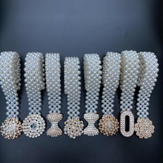 ราคาMarch jewelry 28-35 นิ้ว แฟชั่น เครื่องประดับหญิง เข็มขัดไข่มุก เครื่องประดับแฟชั่น