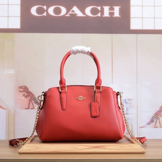 #coachoutlet   #coach 28977  กระเป๋าถือ COACH 28977 CROSSGRAIN LEATHER MINI SAGE CERISE ขาว/ดำ/แดง กระเป๋าถือ Coach