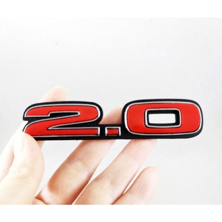 โลโก้ตัวเลข ฮอนด้า สีแดง  ซีวิค HONDA 2.0 logo Car Auto Decorative Emblem Badge Decal civic