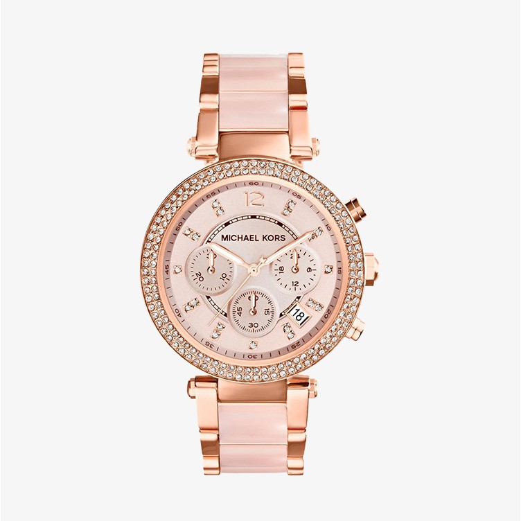 MICHAEL KORS นาฬิกาข้อมือผู้หญิง รุ่น MK5896 Parker Blush Dial - Rose Gold
