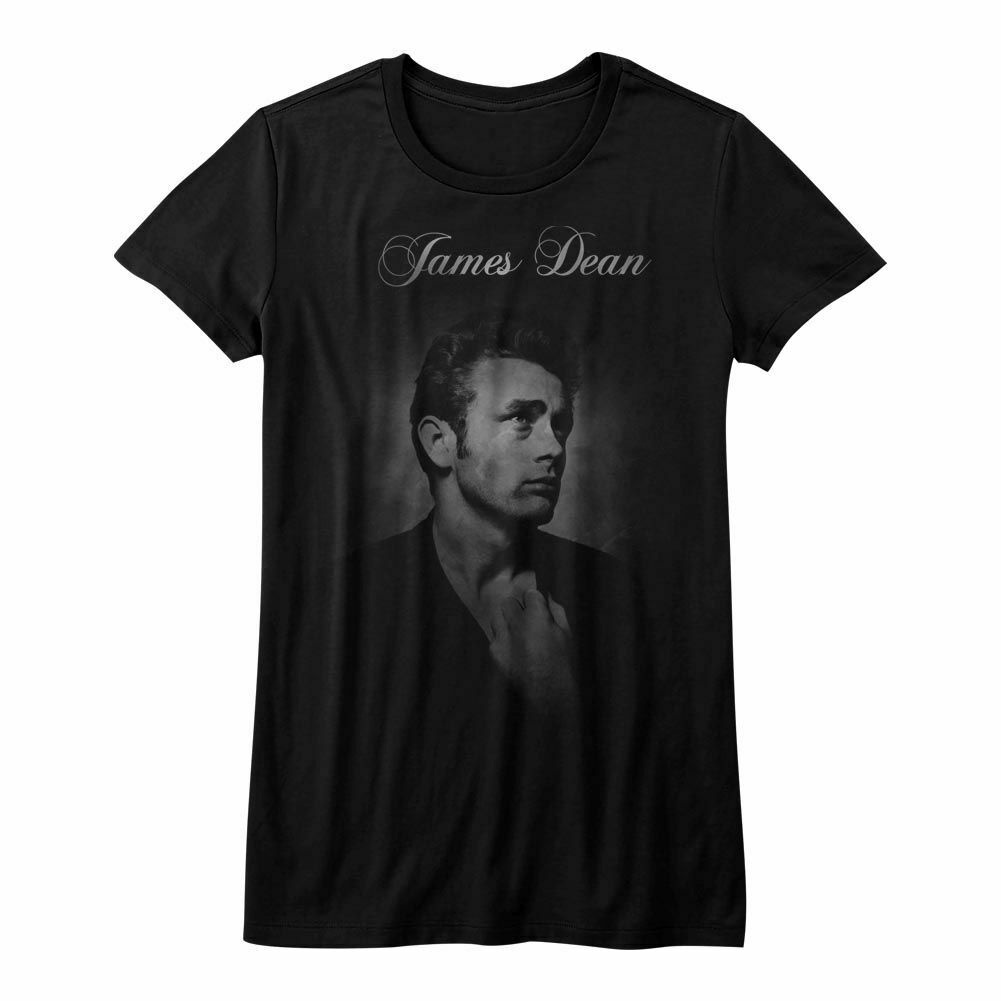 เสื้อยืดแขนสั้น พิมพ์ลาย James Dean AGAIN สีดํา สําหรับผู้หญิง