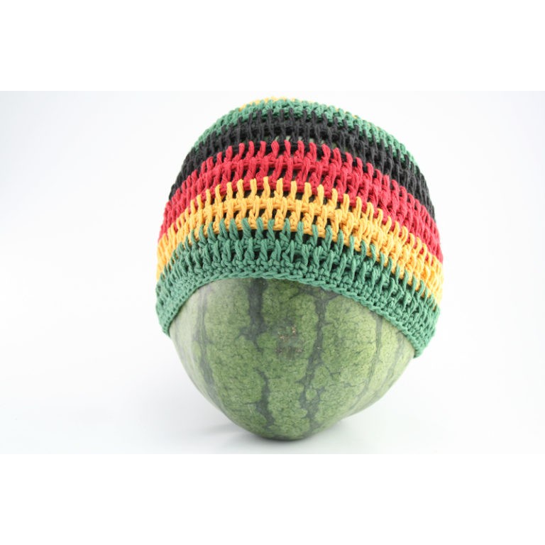 สินค้าราสต้า Beanie Short Large Stripes Black Red Yellow Green หมวกนิตตี้งราสต้าแบบสั้น RASTA SHORT 