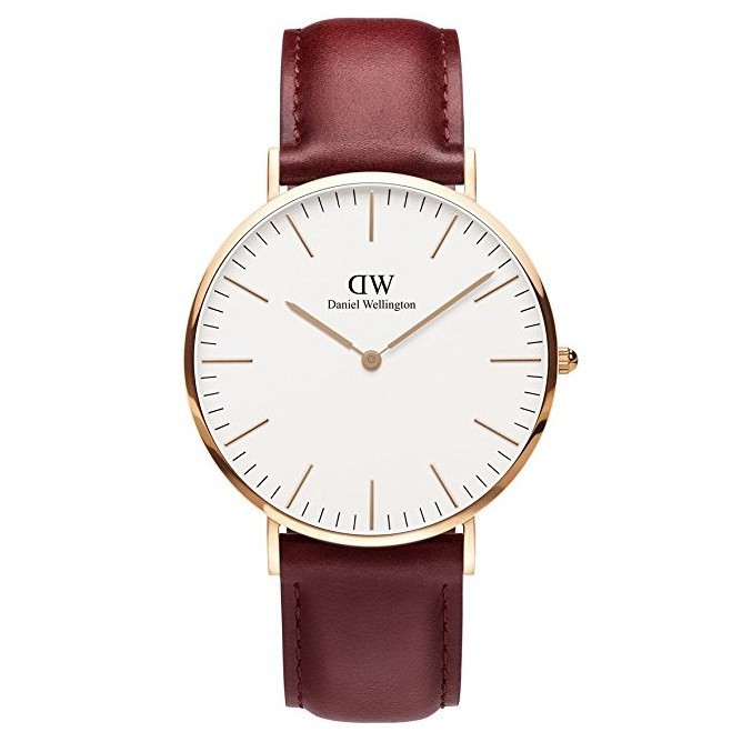 Daniel Wellington Women DW00100120 Classic 40mm - แดเนียล นาฬิกาแบรนด์เนม ของแท้ 100% สายหนัง U-124