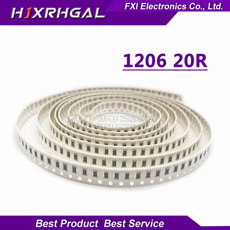 ชิปต้านทาน 100 120 6 Smd 20 Ohm 0 . 25 W 1 / 4 W 20 R