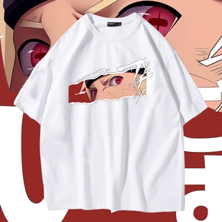 เสื้อยืดผ้าฝ้ายพรีเมี่ยม เสื้อยืดแขนสั้นพิมพ์ลายการ์ตูน Naruto ทรงหลวมแฟชั่น Unisex