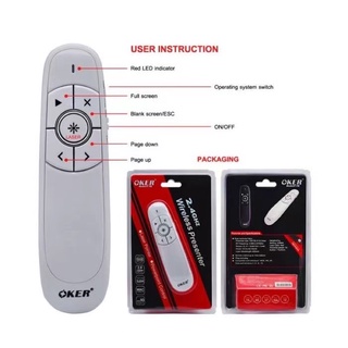 OKER 2.4GHZ WIRELESS PRESENTER P-118⚡มีสินค้าพร้อมส่งจ้า⚡