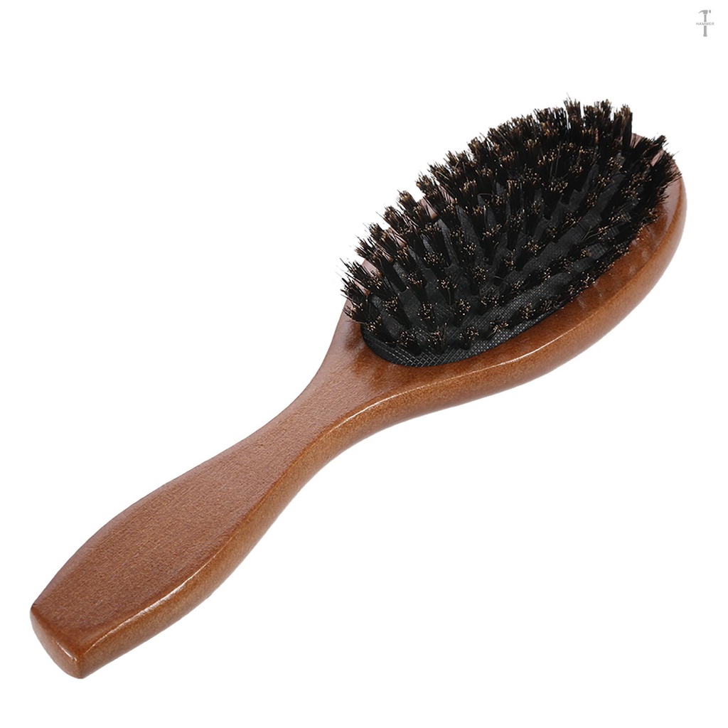 Natural Boar Bristle Hair Brush Comb Oval Anti-static Paddle Hair Extension Brush  Scalp Massage Beec | Shopee Thailand