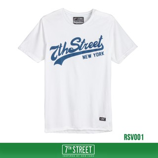 7th Street เสื้อยืด รุ่น RSV001 ขาว-สกรีนฟ้า ของแท้ 100%