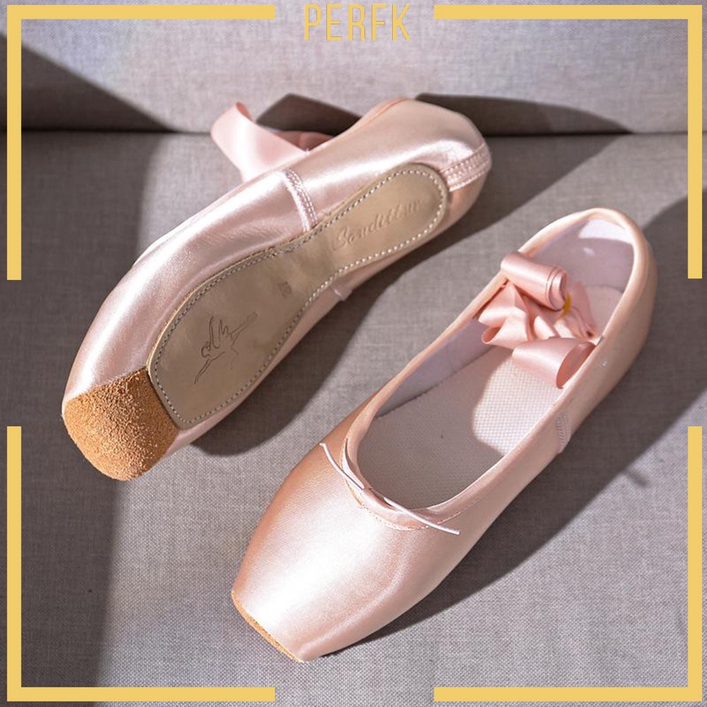 PerfkWomen Ballet Dance Toe Shoes Professional Ladies Satin Pointe Shoes