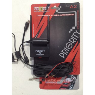 เสาอากาศ วิทยุ ทีวี FM VHF UHF PRIORITY A2 Car Diversity Antenna Booster