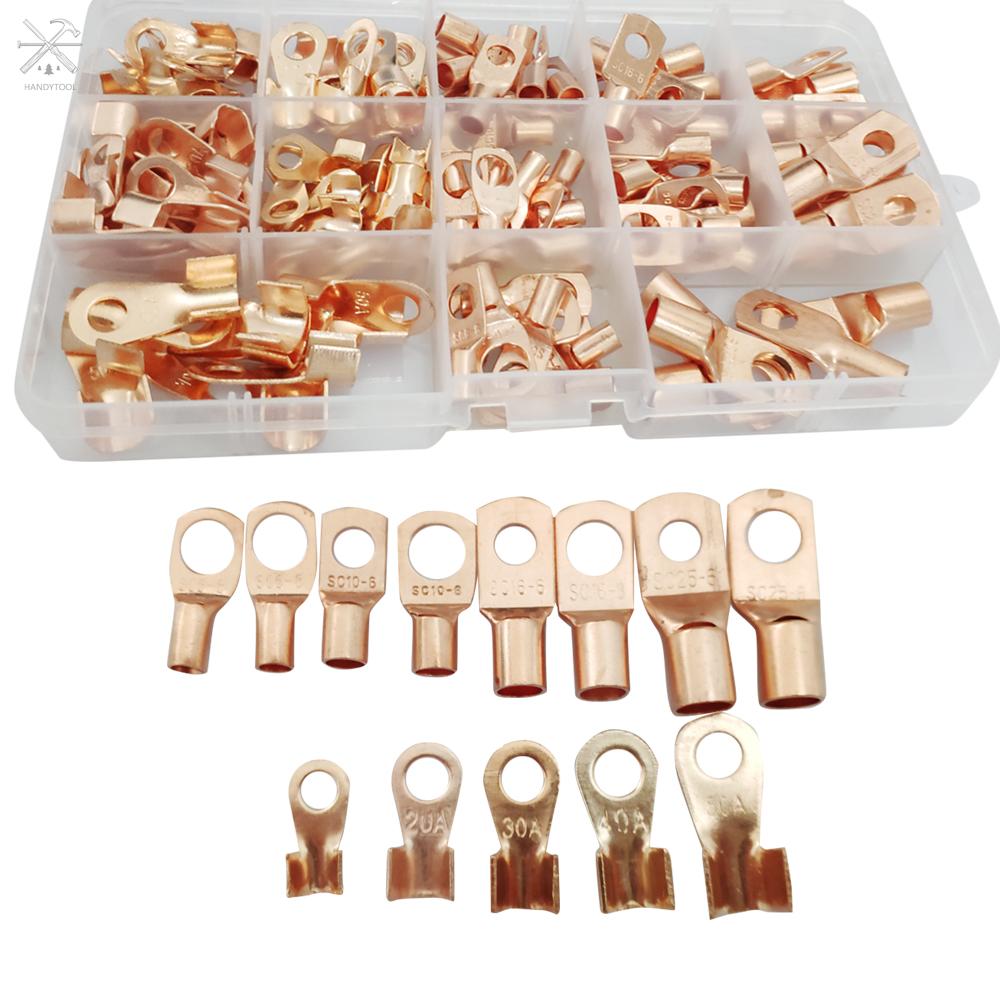 Pcs Box Copper Cable Lugs Heavy Duty Wire Lugs Terminal Connectors Assortment Kit O Xt