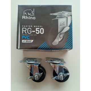 ล้อยาง แป้น มีเบรก Rhino 2”  2.1/2”  3” ( ราคาต่อ 4 ล้อ)