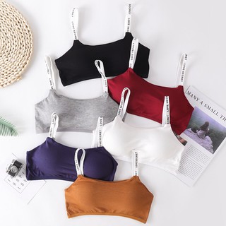 สินค้าพร้อมส่างจากไทย💥LoveIs Bra💥 (N050)  บราสายอักษรไร้โครง โทนสีเข้ม ฟองน้ำถอดได้ตะขอหลัง