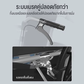 VBELLผู้สูงอายุเก้าอี้รถเข็น วีลแชร์ เก้าอี้รถเข็น รถเข็นพับได้ เหมาะสำหรับผู้สูงอายุ ปรับได้ 6 ระดับ wheelchair