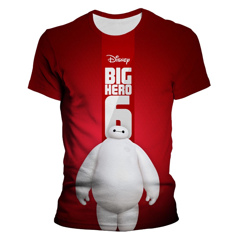 Cartoon Anime Big Hero 6 Hiro Baymax 3D Print T Shirt Men Women Cool Fashion Short Sleeve Casual Tops Tee #4