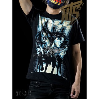 NTS 202 KISS ROCK เสื้อยืด เสื้อวง เสื้อดำ สกรีนลายอย่างดี ผ้าหนานุ่ม ไม่หดไม่ย้วย NTS T SHIRT S M L XL XXL