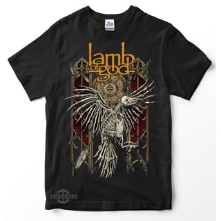 เสื้อยืดโอเวอร์ไซส์เสื้อยืด วง lamb of god พรีเมี่ยม เนื้อแกะ โลหะS-3XL