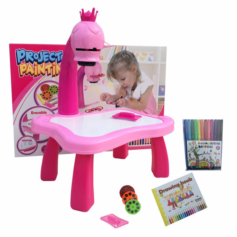 hot Educational toys Painting Projector Toy Baby Learning Desk With ...
