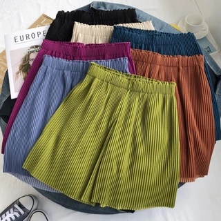 กางเกงพลีทขาสั้น ใส่สบาย อัดกลีบ พริ้วทรงสวย Free size พร้อมส่ง