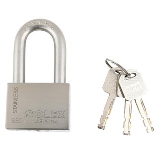 กุญแจลูกปืน SOLEX S50L-PREMIUM 50 มม. สีสเตนเลสSOLEX S50L-PREMIUM 50M SS PADLOCK SINGLE