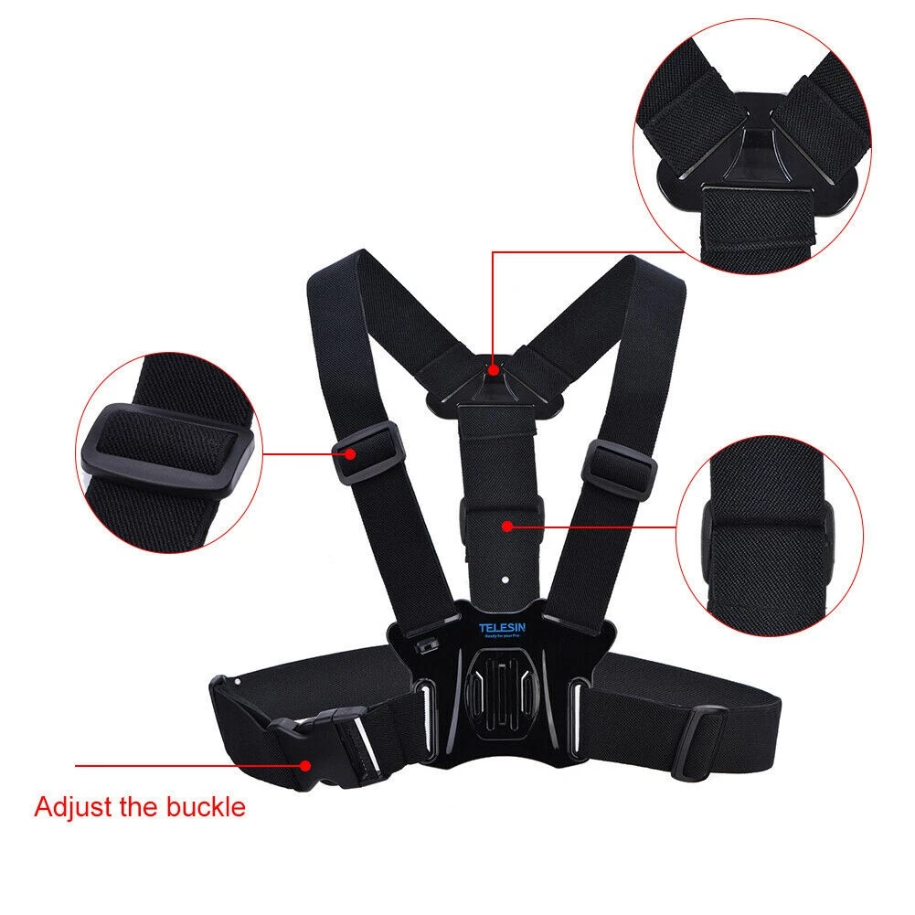 TELESIN สายคาดหน้าอก สำหรับ Gopro / DJI / INSTA360 สายรัดหน้าอก กล้องAction Camera Chest Strap Mount thumbnail 9