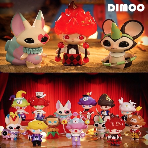 ★Hgtoys★[Optional] Popmart DIMOO Circus Series ตุ๊กตาปริศนา ของเล่นสําหรับเด็ก