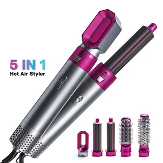 SHI【พร้อมส่งในไทย】ที่ม้วนผม 5 in 1 ไดร์จัดแต่งทรงผม มัลติฟังก์ชั่น ที่ม้วนผม ที่หนีบผม เครื่องเป่าผม หวีไฟฟ้า หวีลมร้อน