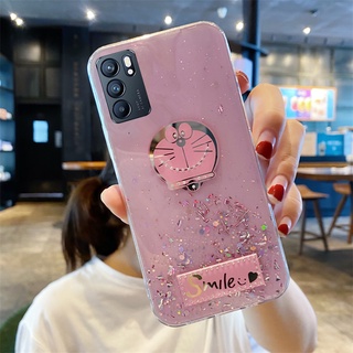 เคสโทรศัพท์ OPPO Reno6Z /Reno6 /Reno6 Pro /Reno5 Pro /Reno5 /Reno4 Pro 5G Phone Case Bling Clear Black Green Pink Star Space TPU Soft Cute Doraemon Cartoon Doll Cover เคส OPPO Reno6Z 5G