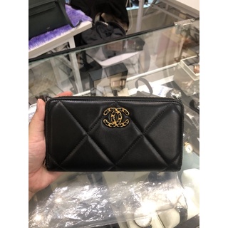 new chanel long wallet 19 black ghw