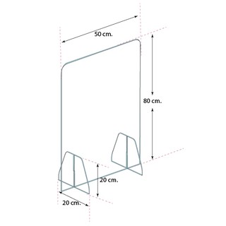 ฉากกั้นอะคริลิค หนา 4 มิล ป้องกันละออง เเบบใสและถอดประกอบได้ ขนาด 50*80 ซม.