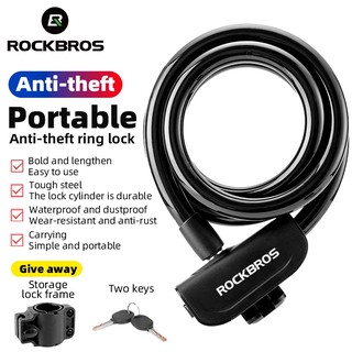 【PH Delivery】ROCKBROS Anti Theft Bike Padlock Portable Cable Ring Lock
