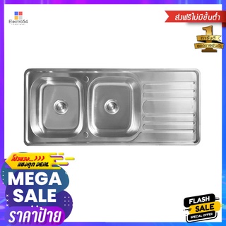 ซิงค์ฝัง 2 หลุม 1 ที่พัก LINEA VIO120 สเตนเลสBUILT-IN SINK LINEA VIO120 2B1D STAINLESS STEEL