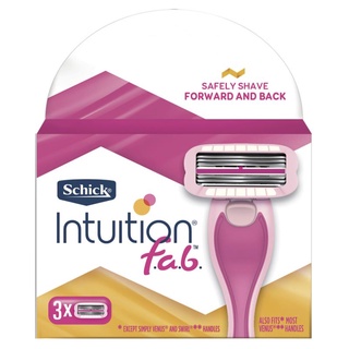 Schick Intuition F.A.B. Refill 3 Pack โกนเร็ว ไม่บาด ใบมีดเซฟตี้ Schick Intuition Fab Kit each / refill รีฟิล