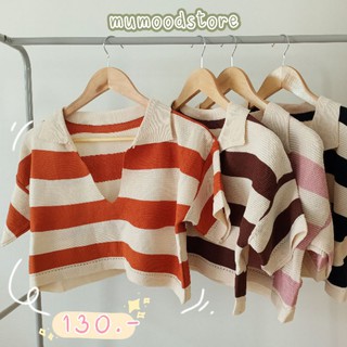 พร้อมส่ง!! M0004 เสื้อครอป ไหมพรม