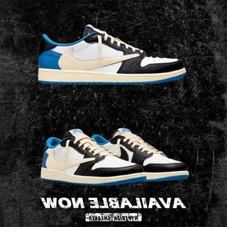 【ลดราคา】 Air Jordan 1 Low Travis Scott x Fragment รองเท้าผ้าใบลําลอง สําหรับผู้ชาย ผู้หญิง เหมาะกับการเล่นบาสเก็ตบอล AJ AJ1 DM7866-140