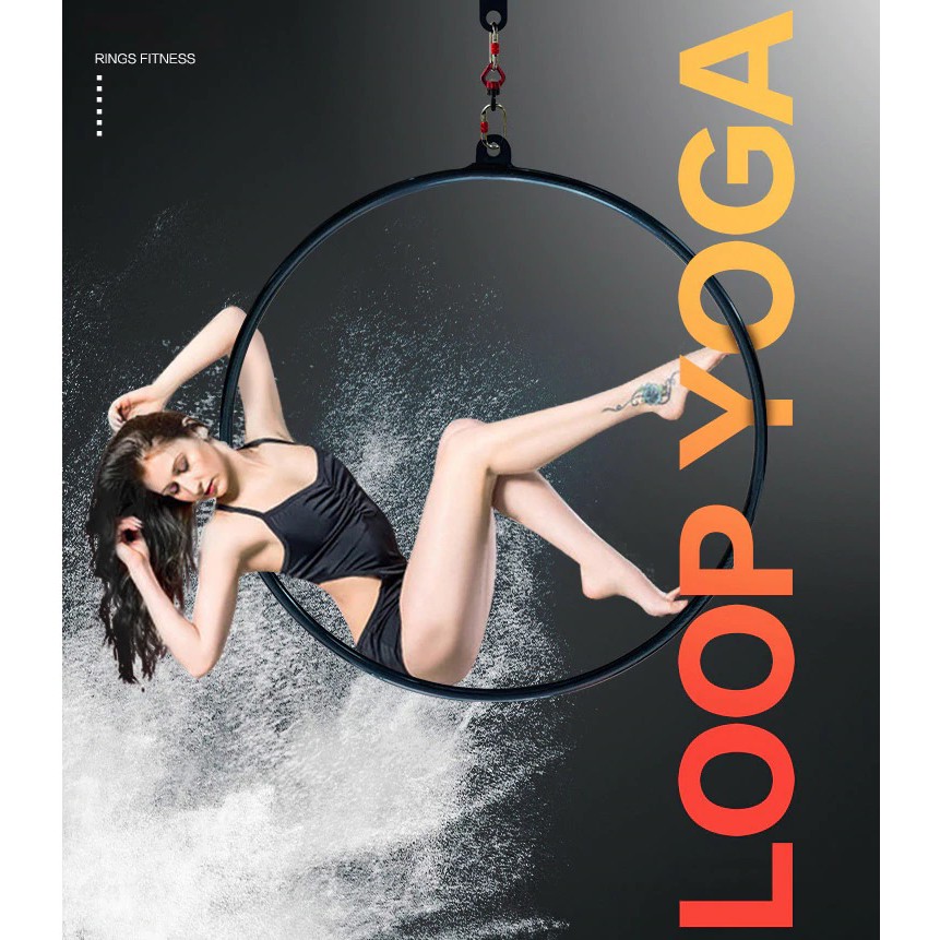 ห่วงฮูปสำหรับโยคะฟลาย พร้อมอุปกรณ์ โยคะฮูป Aerail Hoop ขนาด 75-100 ซม. ส่งฟรี – โปรปัง