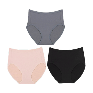 Wacoal Panty Set 3 ชิ้น กางเกงใน รูปแบบเต็มตัว (Short) รุ่น WU4T34 สีเบจ-ดำ-เทา