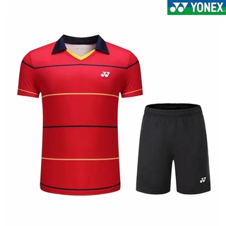 Yonex ชุดแบดมินตัน แขนสั้น ระบายอากาศ ซับเหงื่อ แห้งเร็ว สําหรับผู้ชาย และผู้หญิง