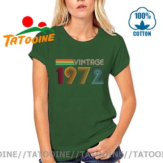 T-shirt  เสื้อยืด พิมพ์ลาย Made In 1972 1970S 1972 สไตล์วินเทจ ย้อนยุค 48 ปี สําหรับปาร์ตี้วันเกิดS-5XL